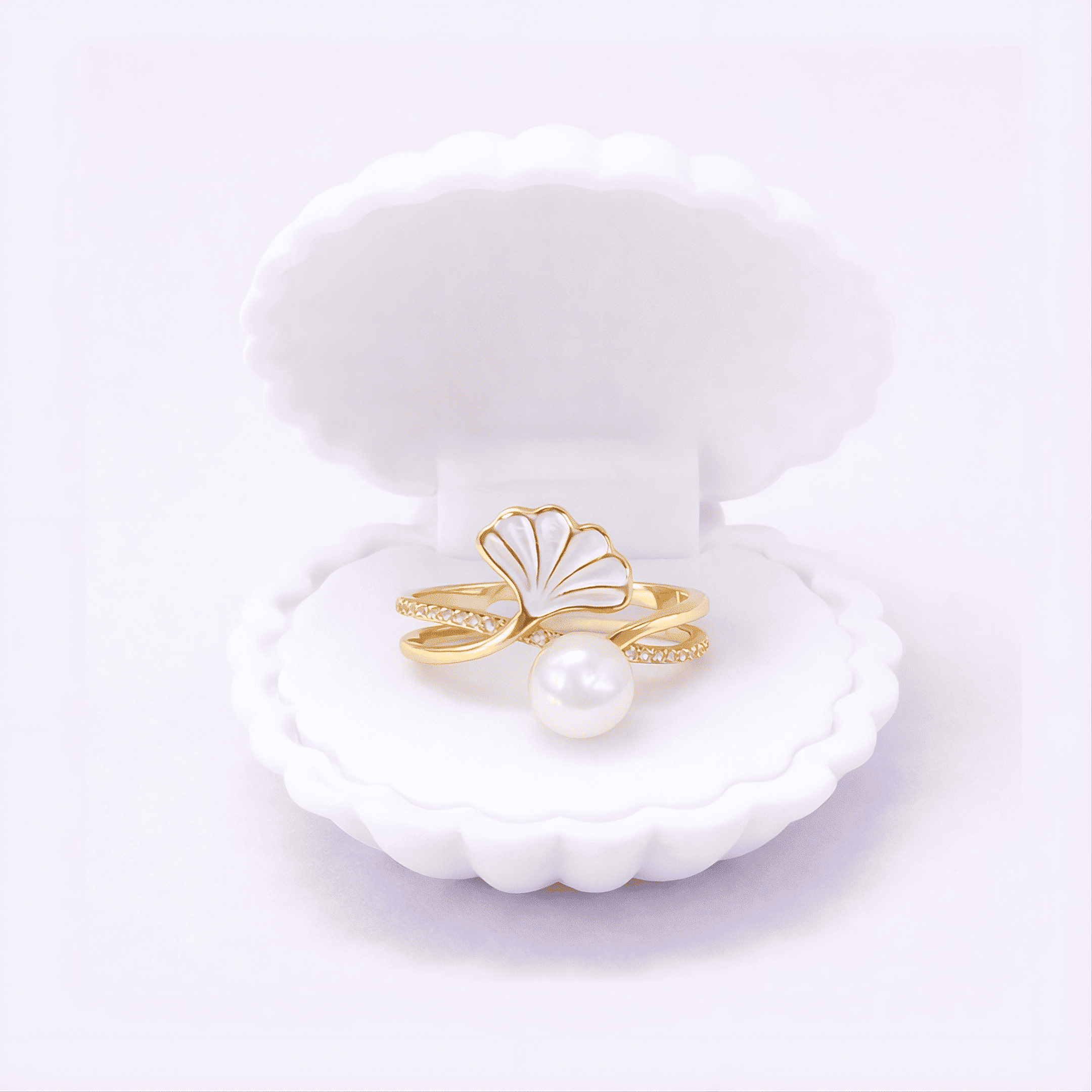 18K Gold Plated Seren Pearl Ring
