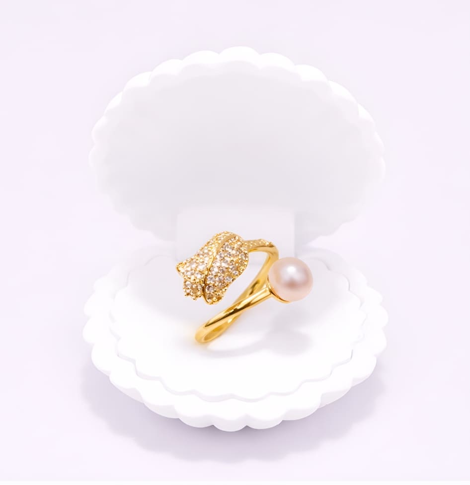 18K Gold Plated Célora Pearl Ring