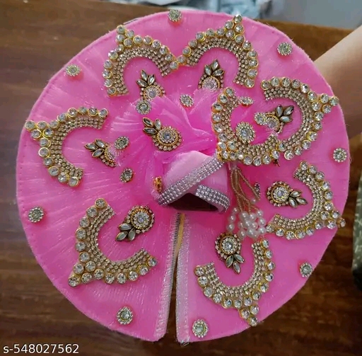 Ladoo Gopal Pink Dress With Pagadi 